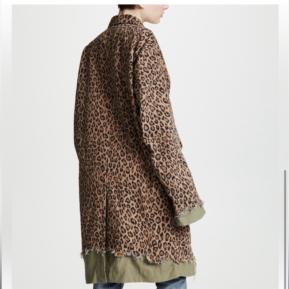 New without tags R13 cotton distressed leopard print coat. Size medium. - Picture 5 of 16